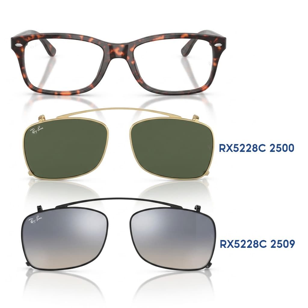 Gọng kính Rayban RX5228 8423 Kèm Clip-on Tiện Lợi