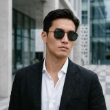 Kính mát Rayban Hexagonal RB3548N 002/58 - Đen bóng, tròng xanh G-15 – người mẫu đeo kính