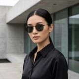 Kính mát Rayban Hexagonal RB3548N 002/58 - Đen bóng, tròng xanh G-15 – người mẫu đeo kính