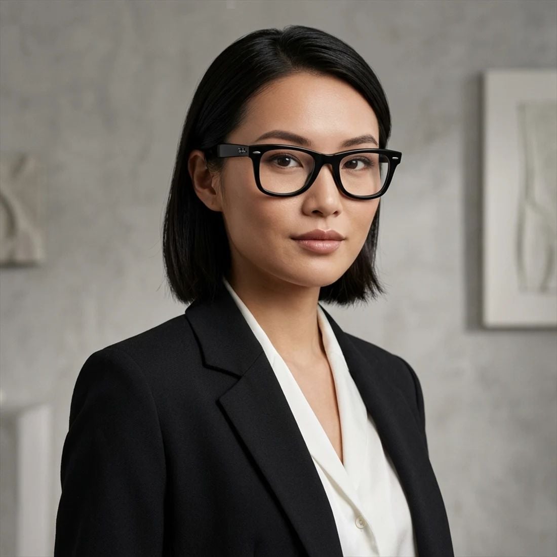 Gọng kính RAYBAN RX4340V 2000 – người mẫu đeo kính