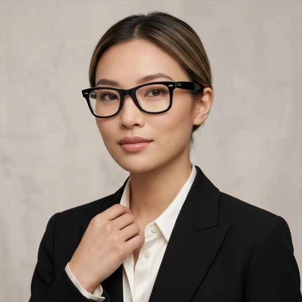 Gọng kính RAYBAN RX4340V 2034 – người mẫu đeo kính
