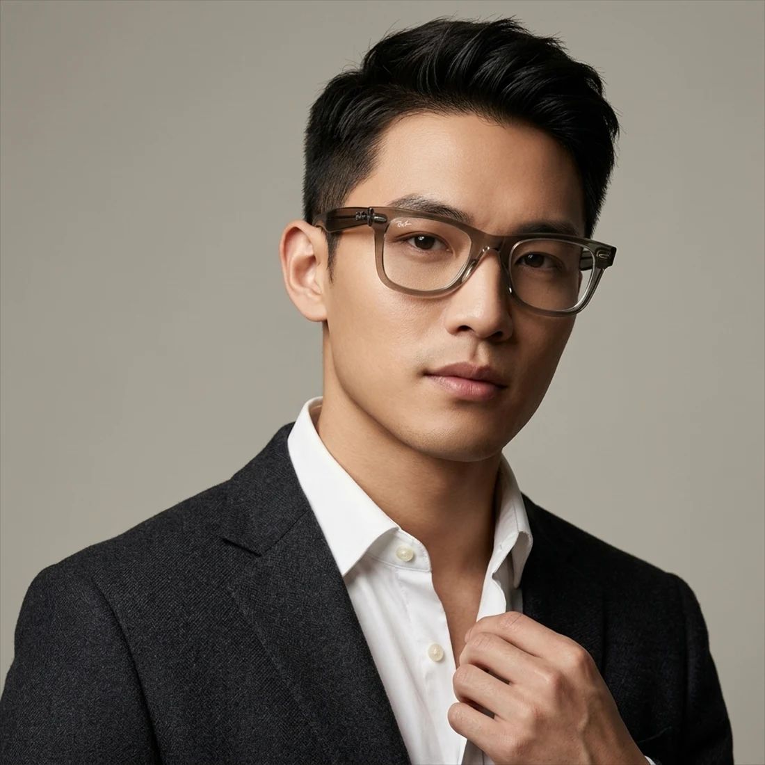 Gọng kính RAYBAN RX4340V 8541 – người mẫu đeo kính