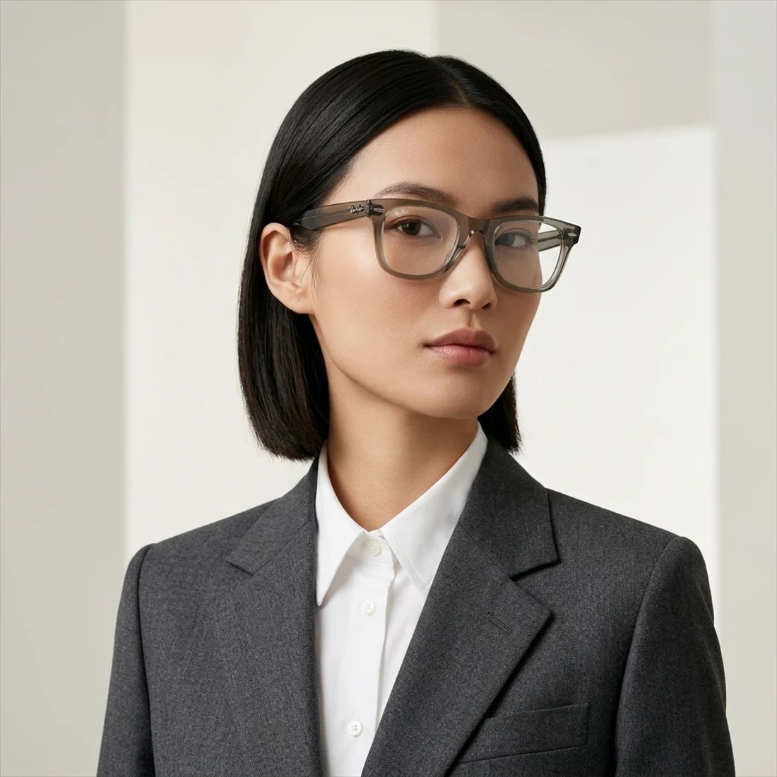 Gọng kính RAYBAN RX4340V 8541 – người mẫu đeo kính