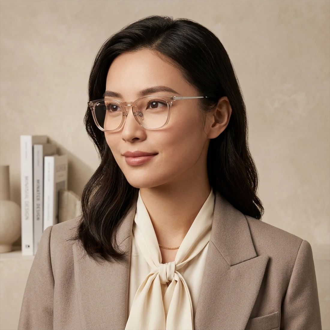Gọng kính RAYBAN Jennie RX5453D 8449 – người mẫu đeo kính