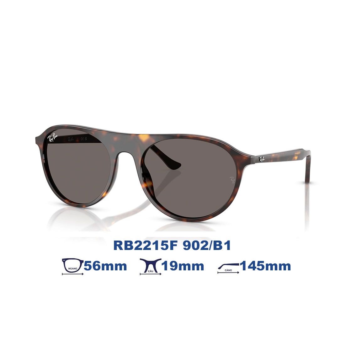  Kính mát RAYBAN RB2215F 902/B1 