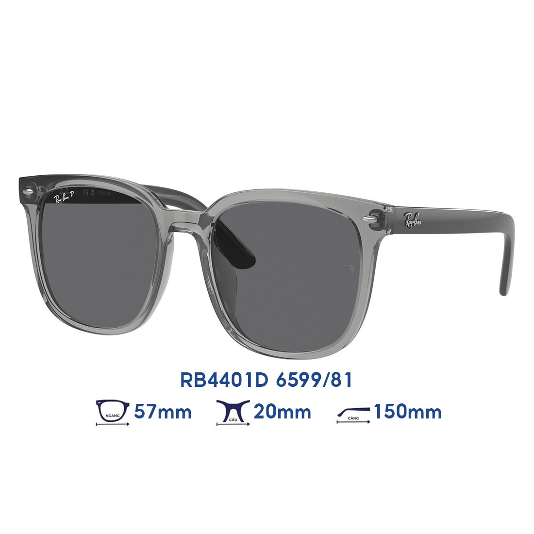Ray Ban RB4401D 6599 中古品 RAY-BAN RB4401D 6599/81 — Kính mát trắng trong suốt | Liên Sơn