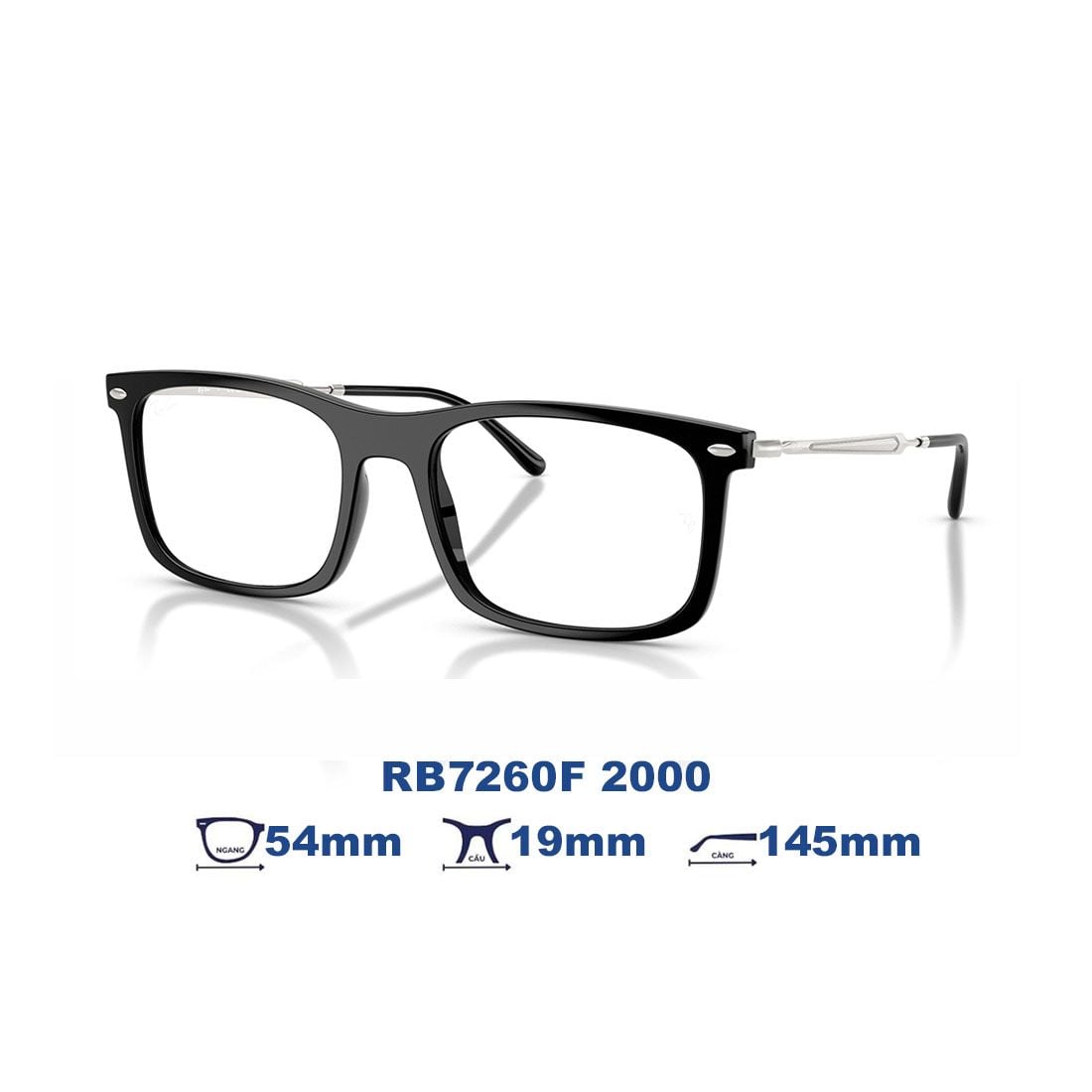 Gọng kính RAYBAN RB7260F 2000 màu đen bóng