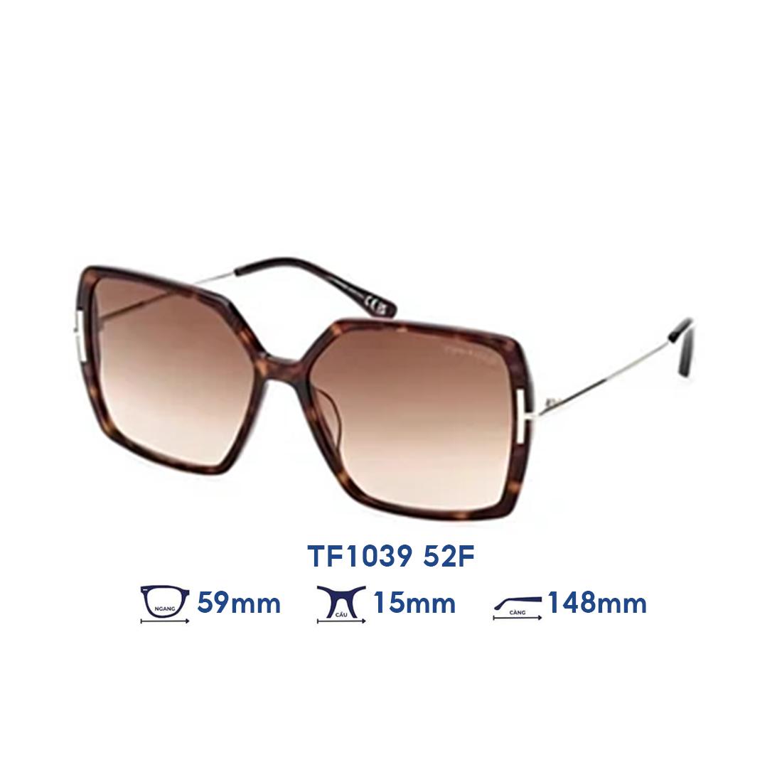  Kính mát Tom Ford TF1039 52F 
