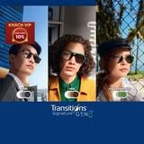  Tròng Kính Đổi Màu Essilor Transitions Signature Gen S Xám Khói váng phủ Sapphire HR 