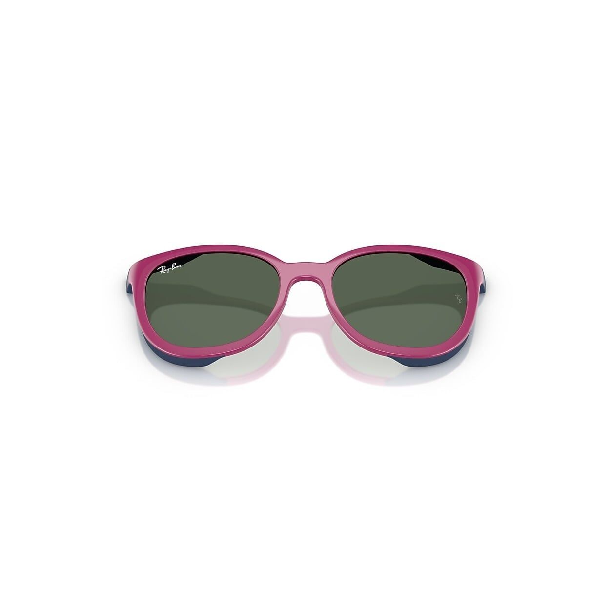 Kính clip-on trẻ em Rayban Junior RY1631C 750871 - Hồng cánh sen phối cao su xanh dương – ảnh chính diện trên nền trắng