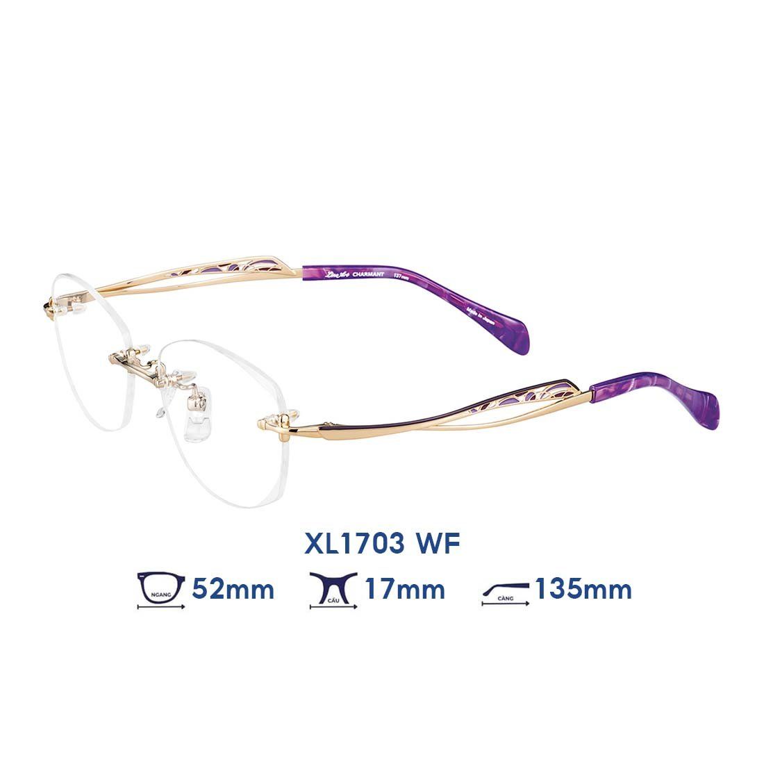 Gọng kính Charmant Line Art XL1703 WF 