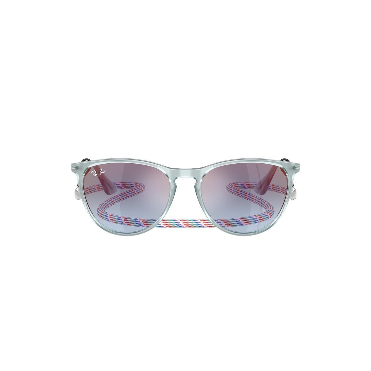 Kính mát trẻ em Rayban Junior RJ9060SF 7223U0 - Xanh dương trong suốt – ảnh chính diện trên nền trắng