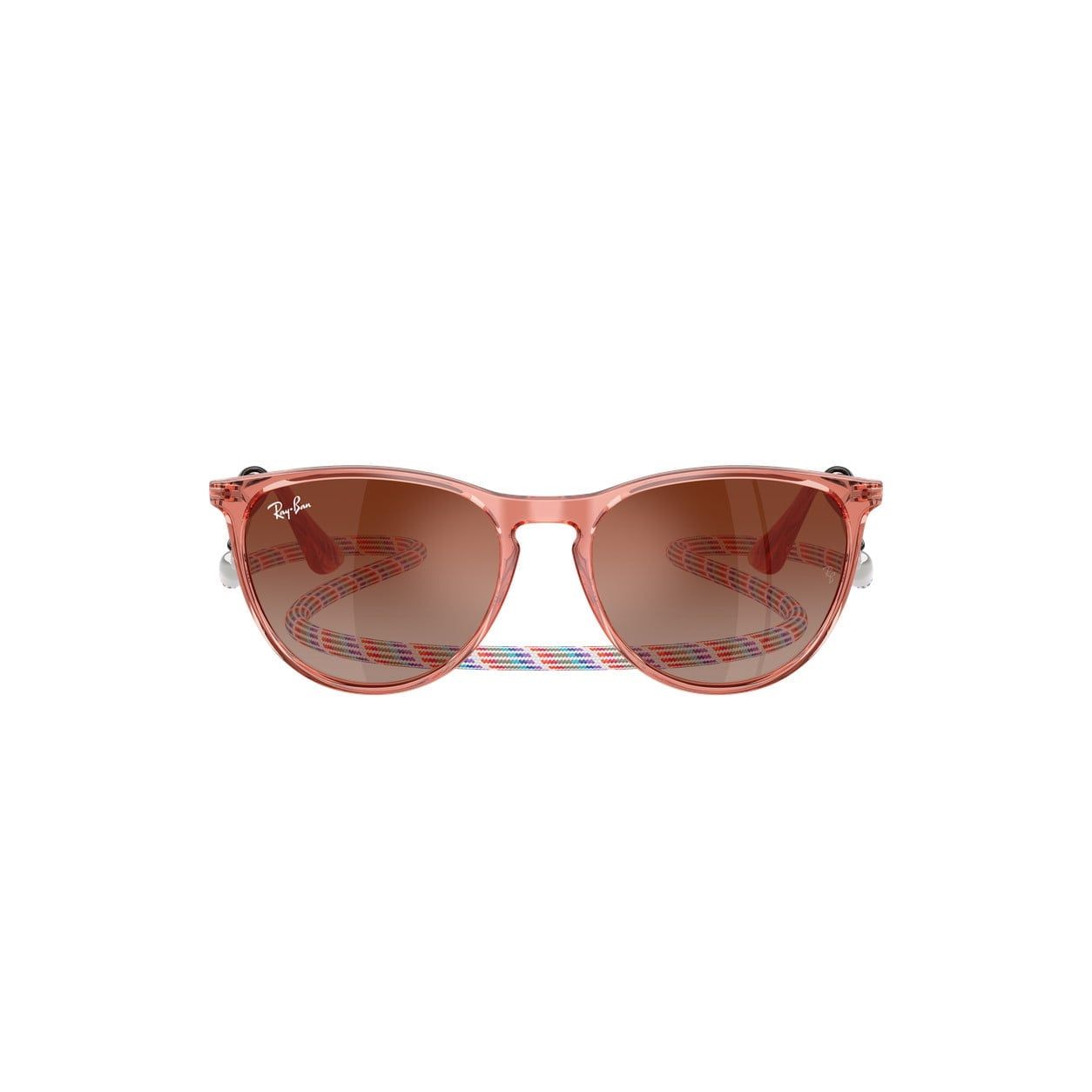 Kính mát trẻ em Rayban Junior RJ9060SF 7225S0 - Đỏ trong suốt – ảnh chính diện trên nền trắng