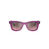 Kính mát trẻ em Rayban Junior RJ9140SF 72147E - Tím phối tím trong suốt – ảnh chính diện trên nền trắng