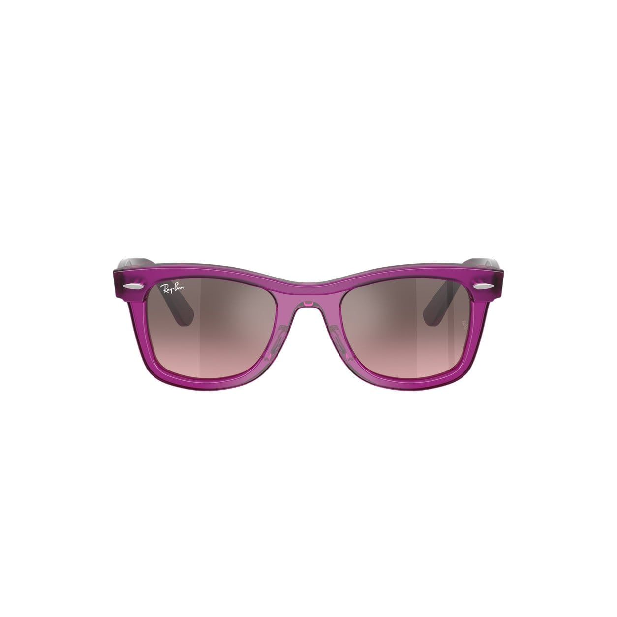 Kính mát trẻ em Rayban Junior RJ9140SF 72147E - Tím phối tím trong suốt – ảnh chính diện trên nền trắng