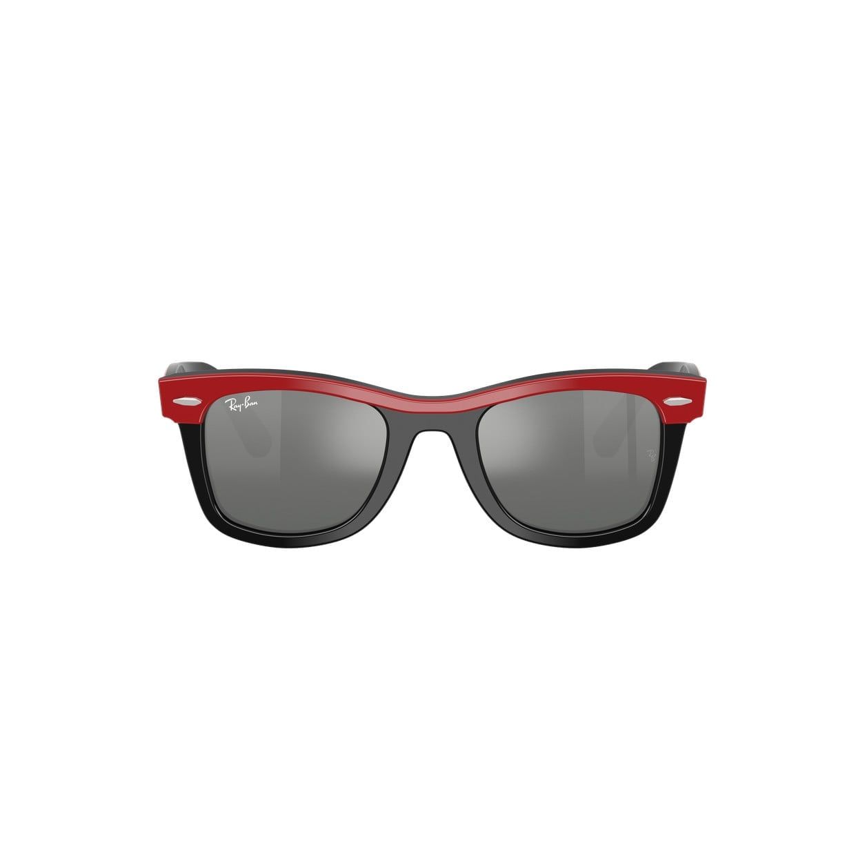 Kính mát trẻ em Rayban Junior RJ9140SF 721588 - Đỏ phối đen – ảnh chính diện trên nền trắng