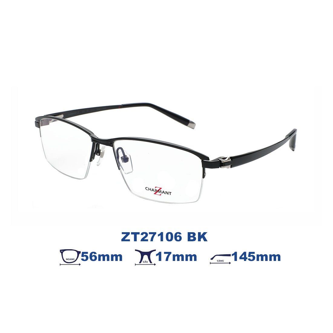  Gọng kính Charmant Z ZT27106 BK 
