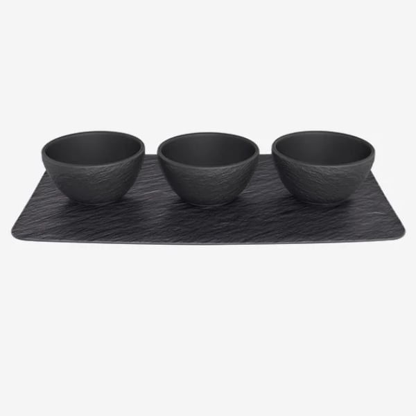 set 3 bat nuoc cham villeroy boch kem khay manufacture