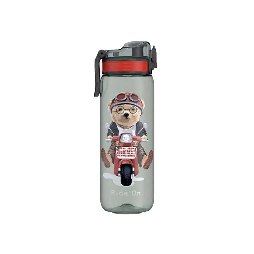 binh nuoc renga tritan rybo x patterned 630ml mau den con gau co tay cam