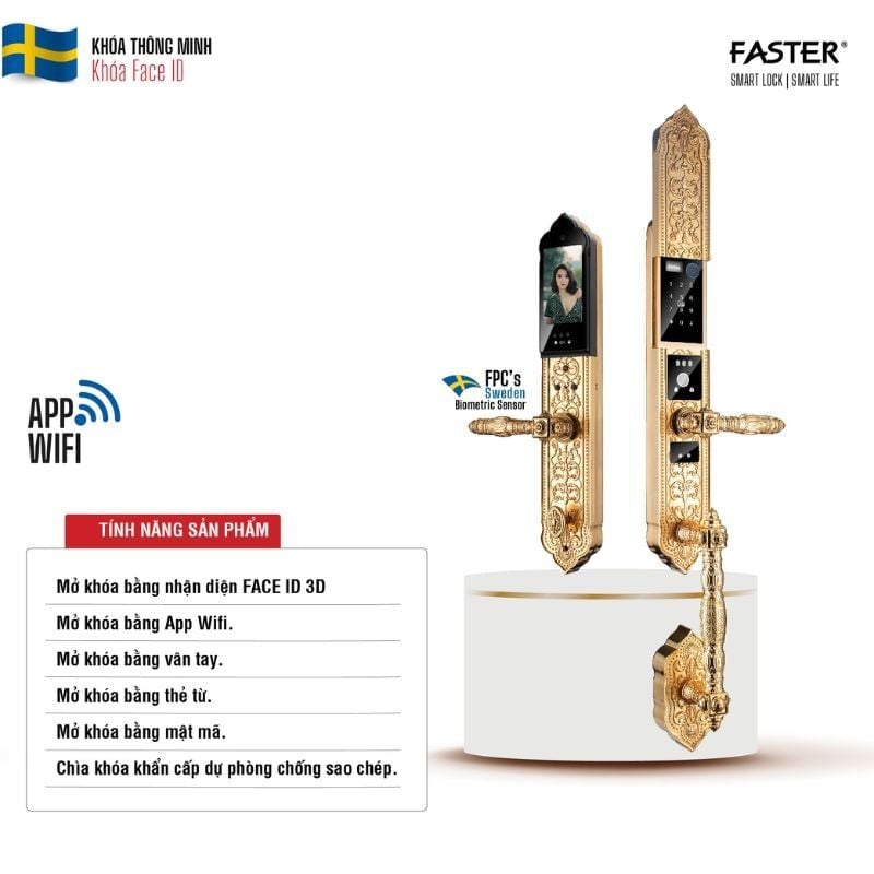 khoa cua dai sanh faster fs009 24k brass