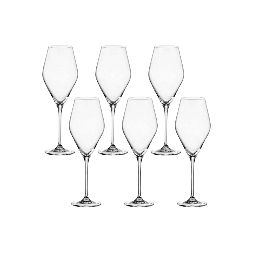 set 6 ly vang trang loxia 470ml crystal bohemia