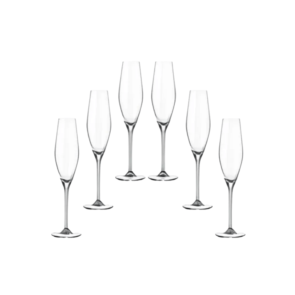 set 6 ly champagne loxia 210ml crystal bohemia