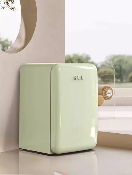 tu lanh mini retro hck 107l mau xanh