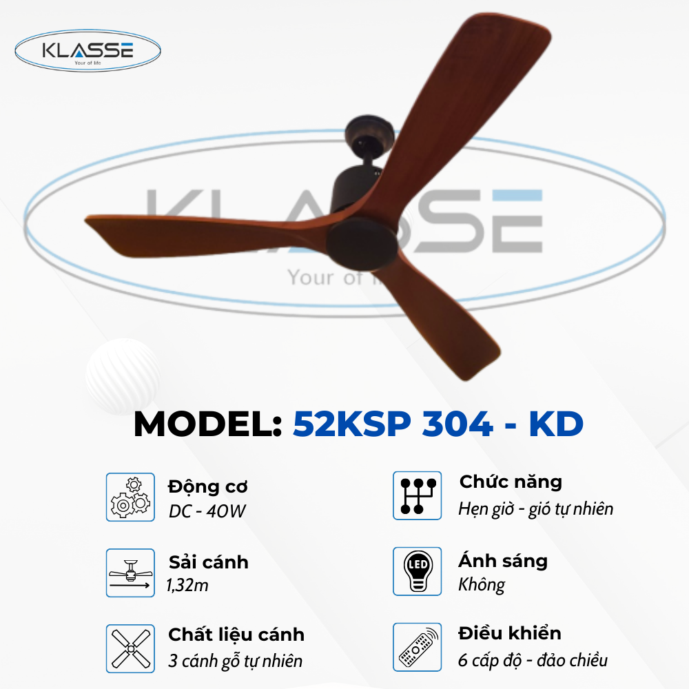 quat tran canh go klasse 52ksp 304 kd