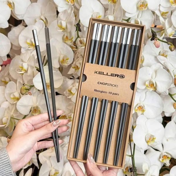 set 10 doi dua chuoi bac keller germany mau moi 2025