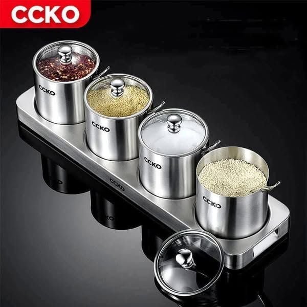 set 4 hu dung gia vi ccko inox 304 nap thuy tinh kem khay