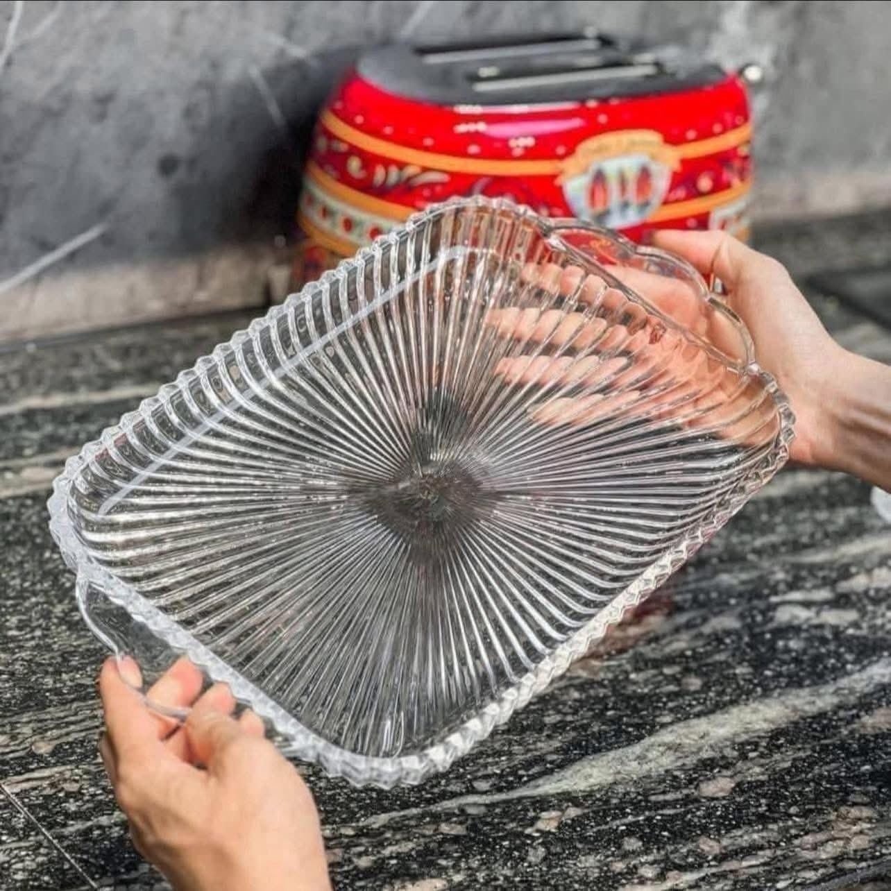 khay up coc thuy tinh cao cap kich thuoc 38 x 22cm