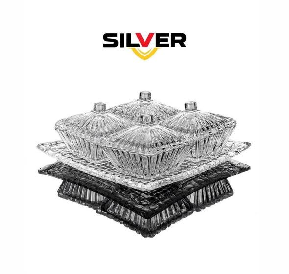 set 4 tho kem khay pha le silver