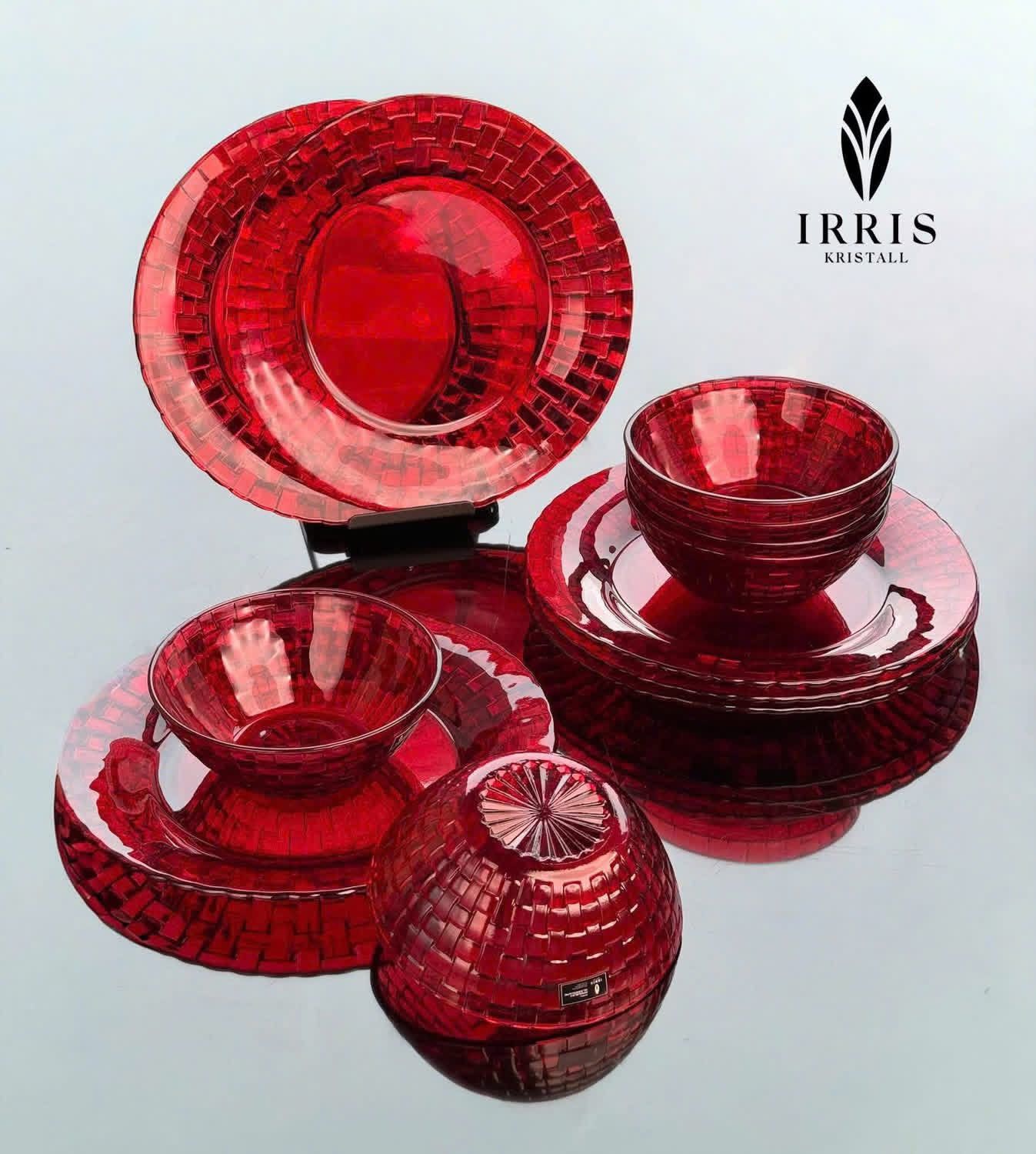 set 12 mon thuy tinh pha le mau cao cap irris de