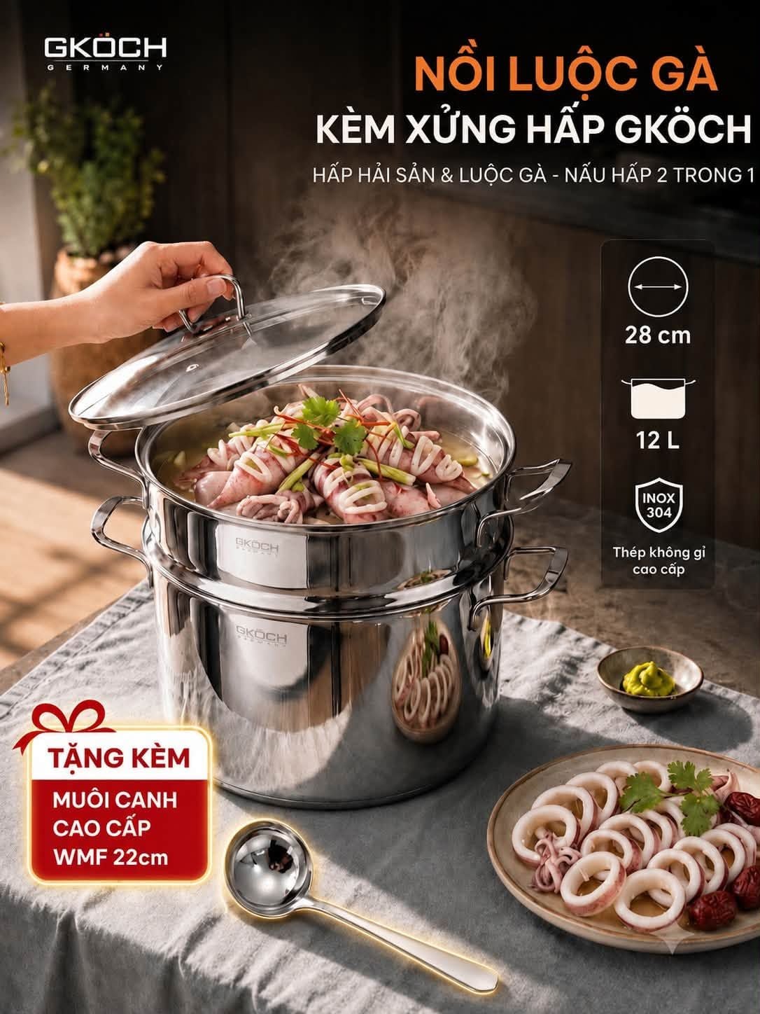 noi luoc ga kem xung hap gkoch 12l
