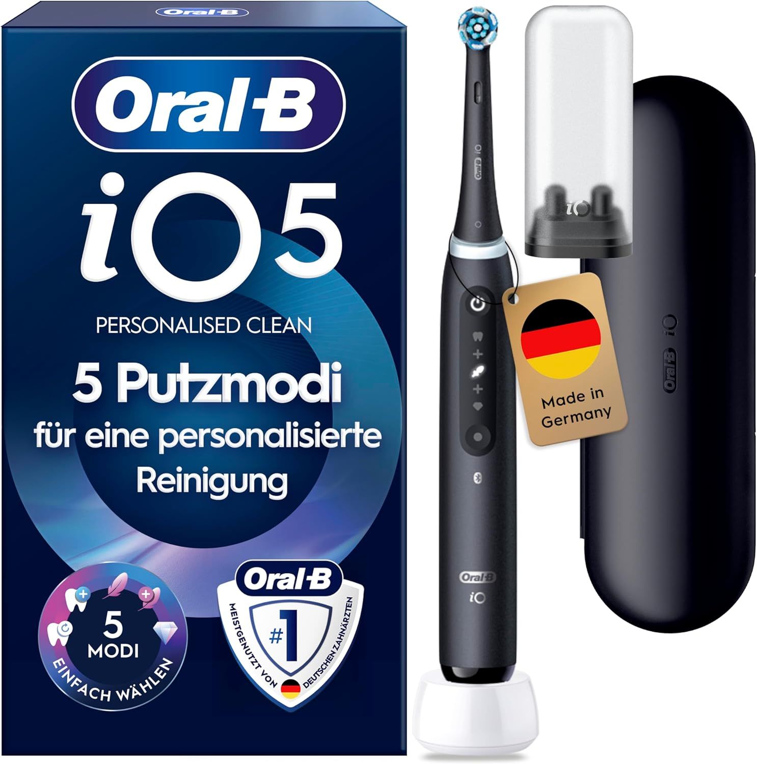 ban chai danh rang dien oral b io series 5 mau den kem hop