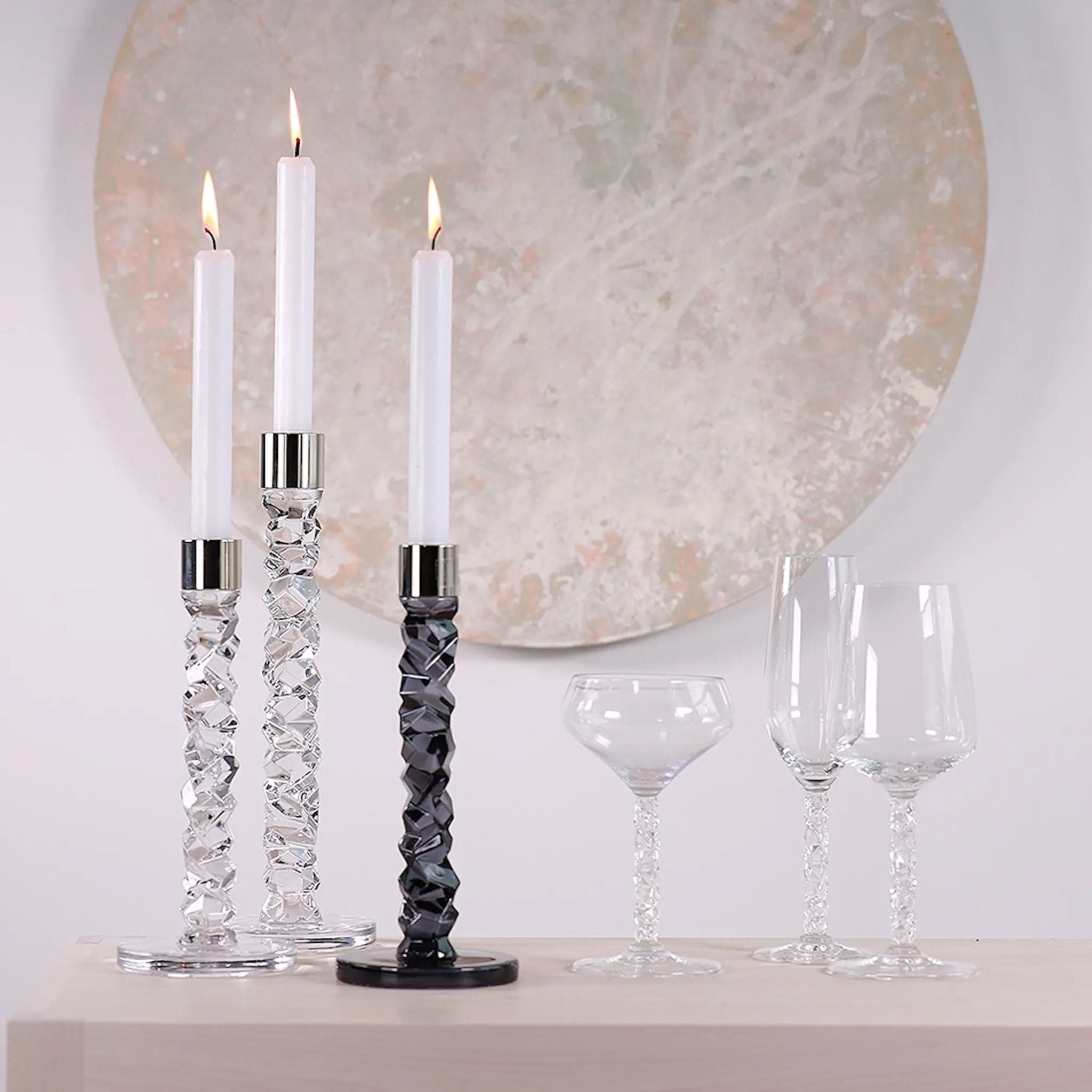 set 2 chan nen orrefors carat anthracite 24 2cm