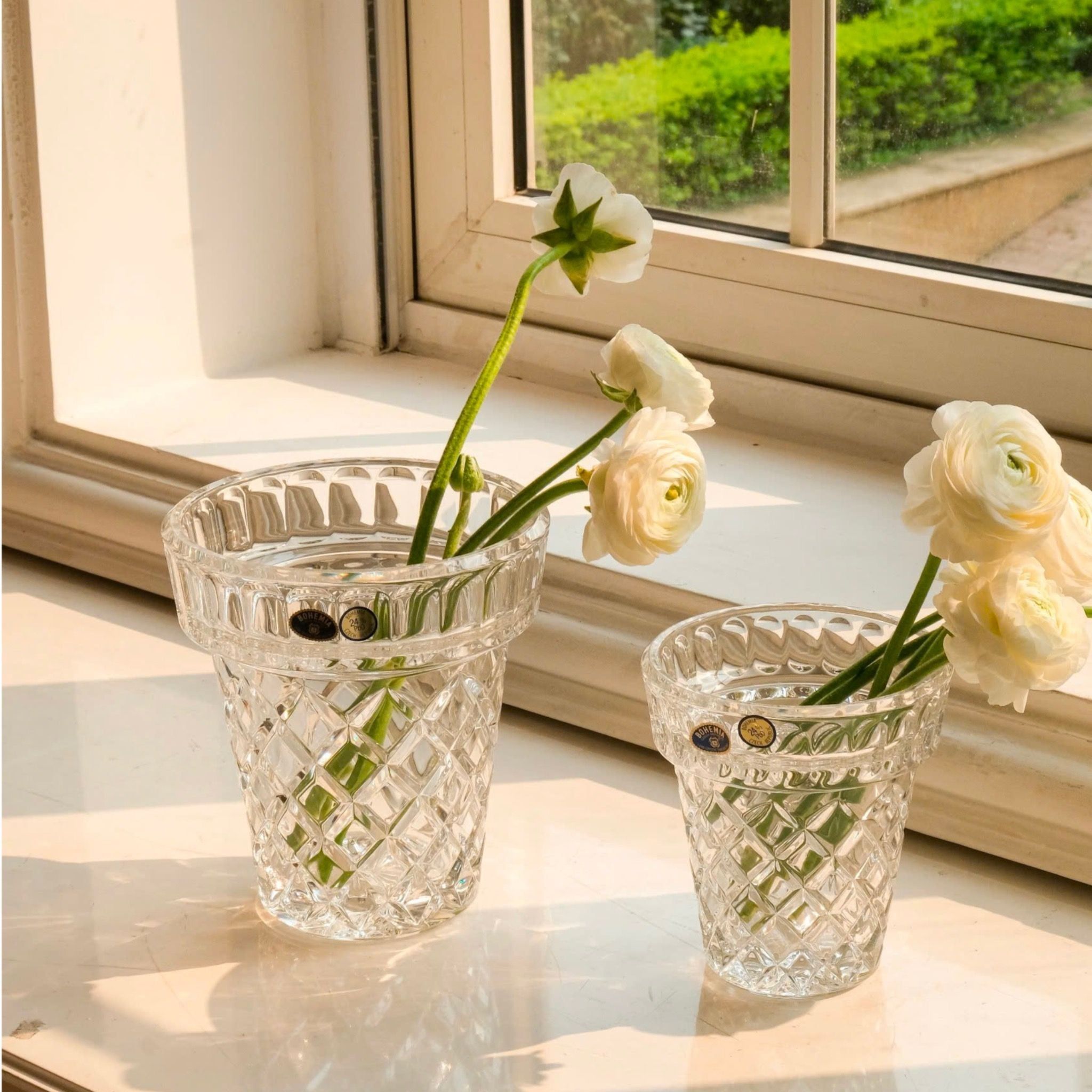 lo hoa diamond classic 17cm crystal bohemia