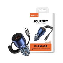 cu sac nhanh tren o to tich hop day type c pd65w recci rcc n22