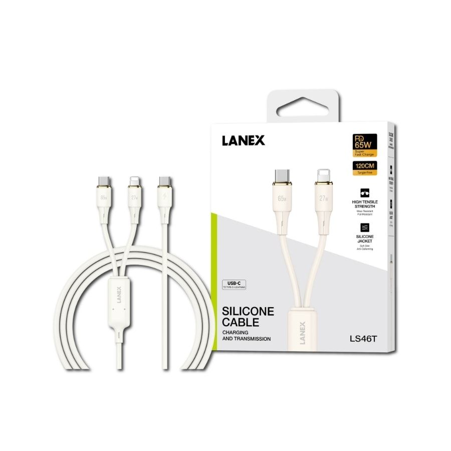 day sac nhanh o to pd65w 2 in 1 lanex ls46t type c lightning