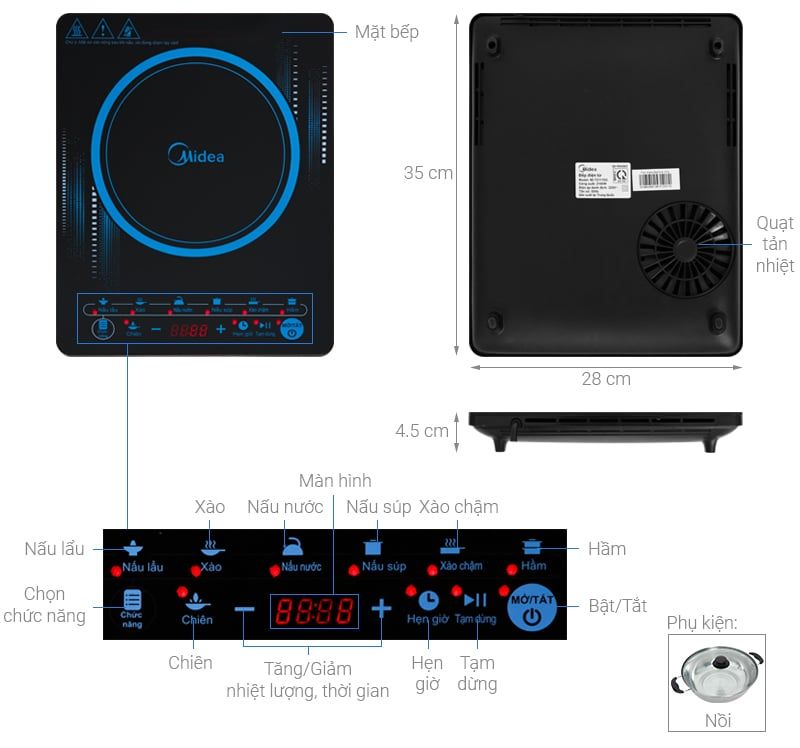 bep tu midea mi t2117dc