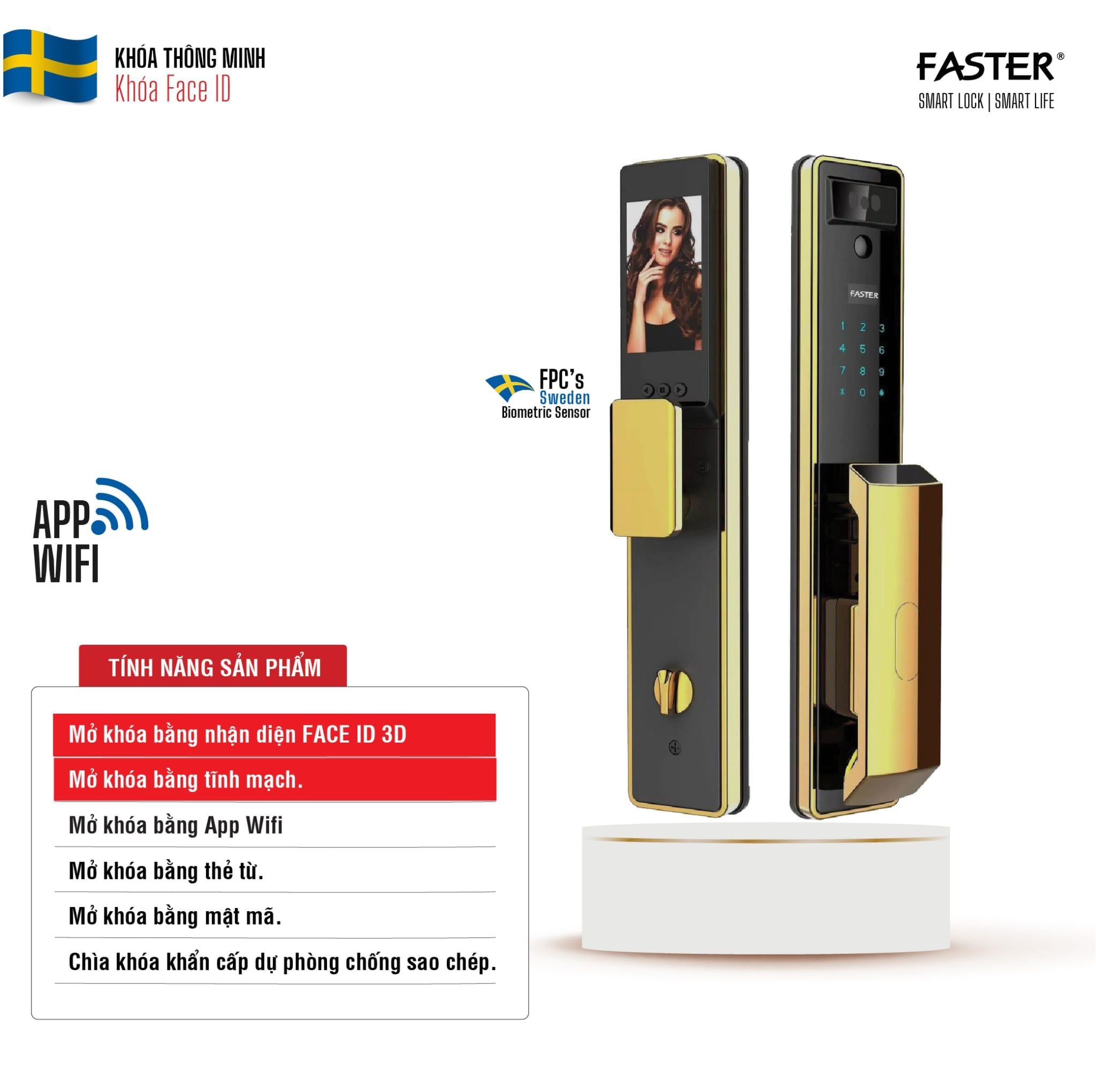 khoa cua nhan dien khuon mat faster fs029 24k face id