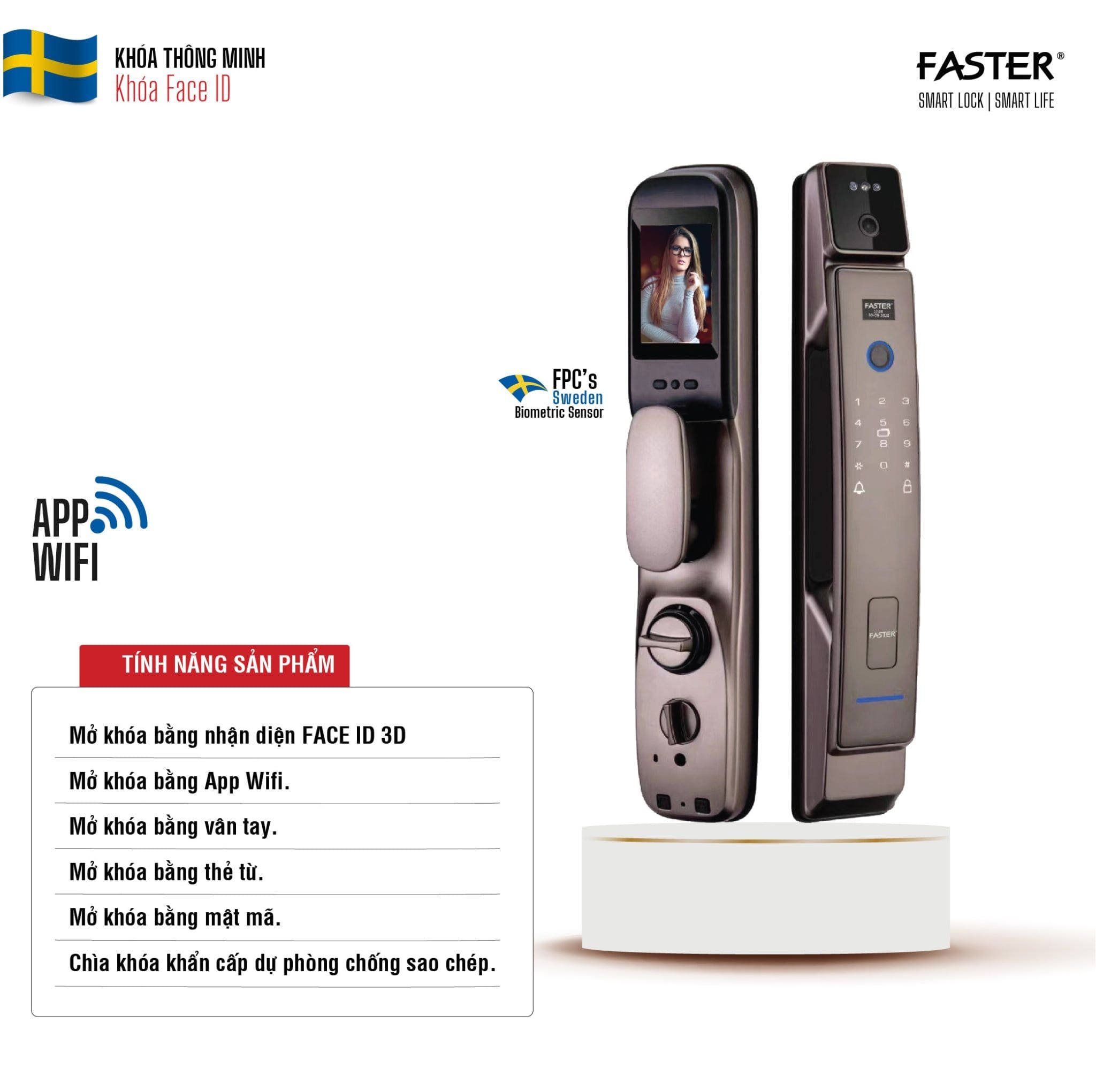 khoa cua nhan dien khuon mat faster fs008fd3d bs face id