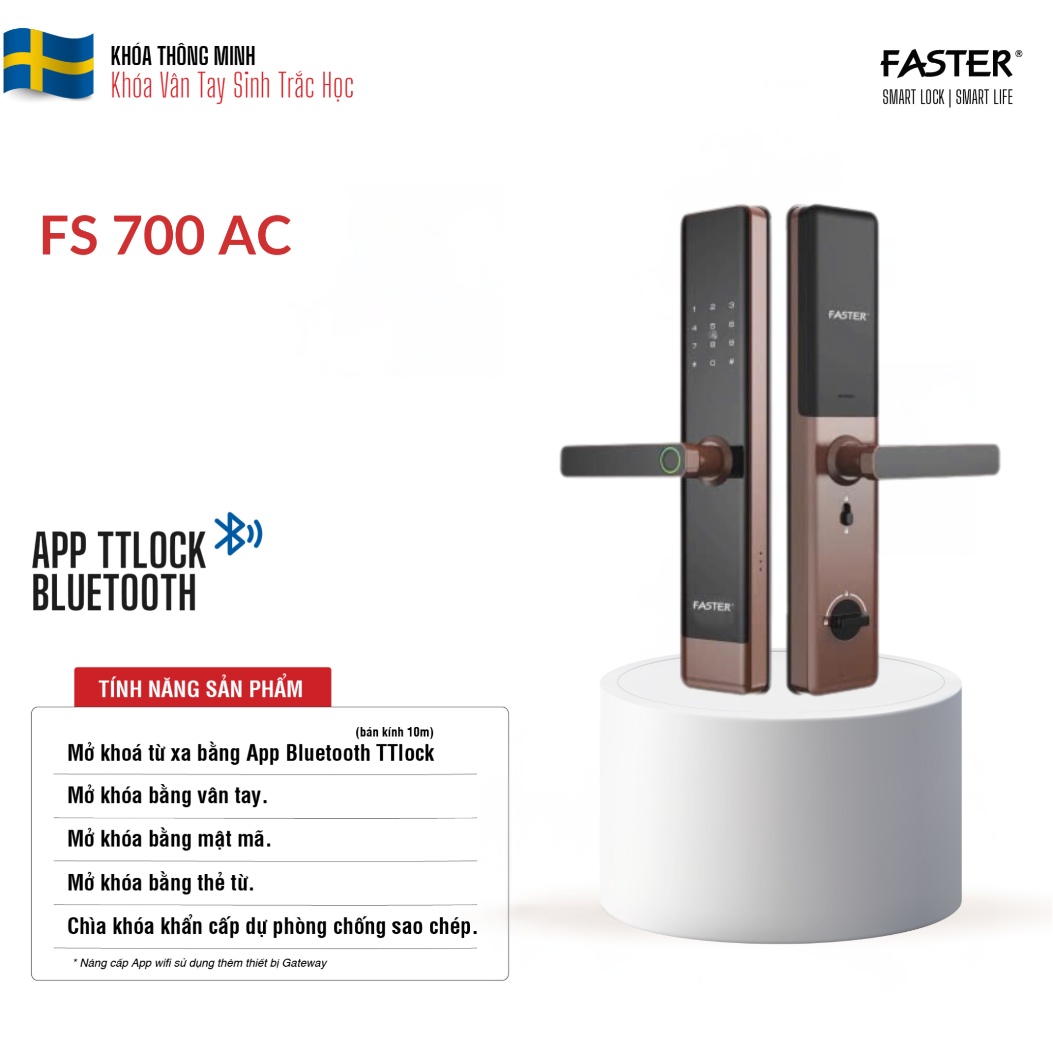 khoa cua van tay faster fs700 ac
