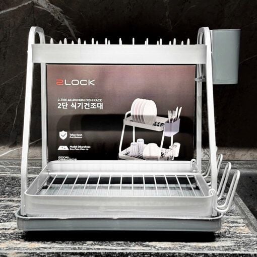 ke bat dia 2 tang 2lock 2 tier aluminum dish rack