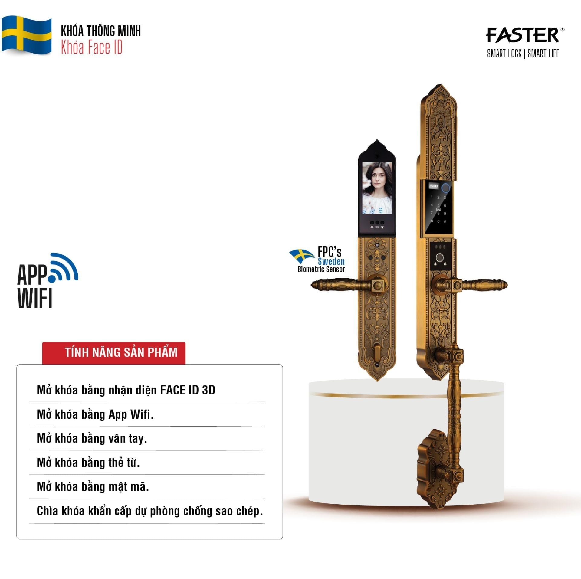khoa cua dai sanh faster fs009 gb brass