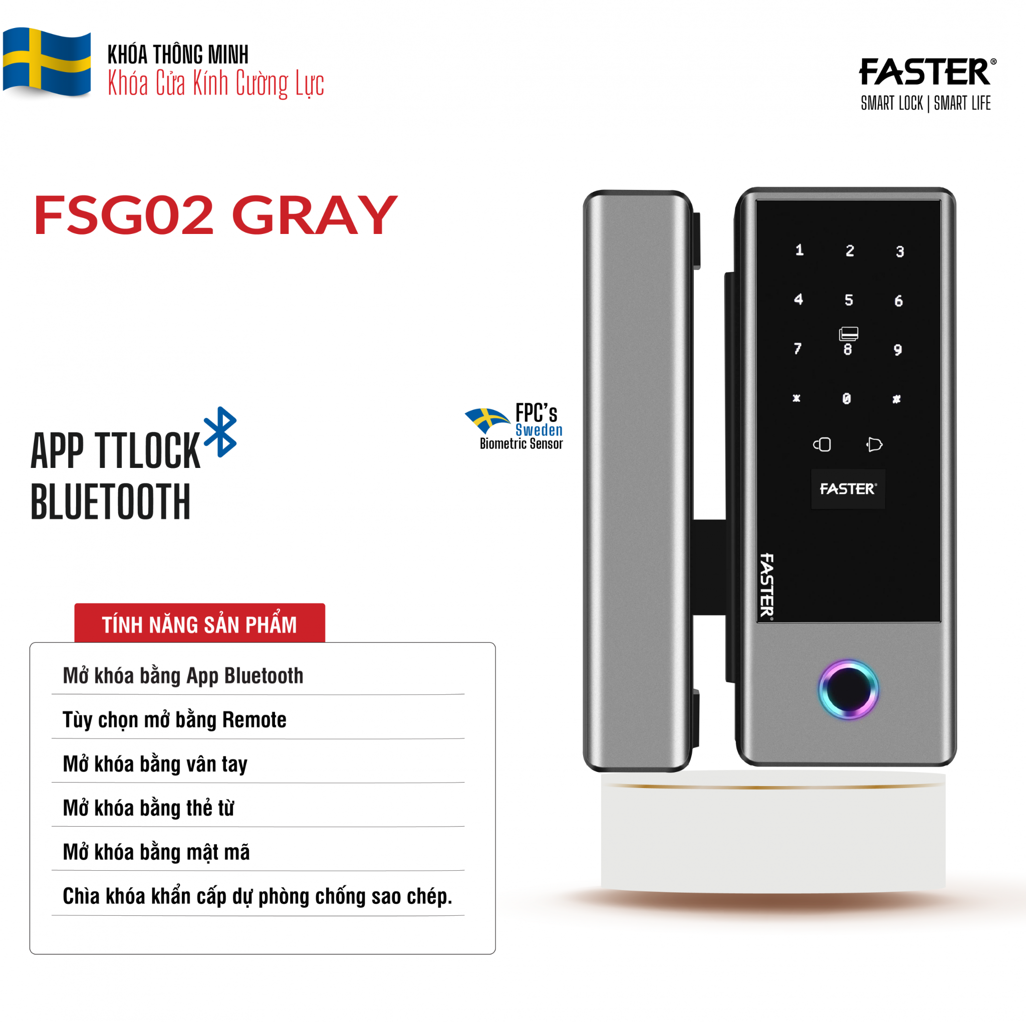 khoa thong minh cua kinh faster fsg02 gray