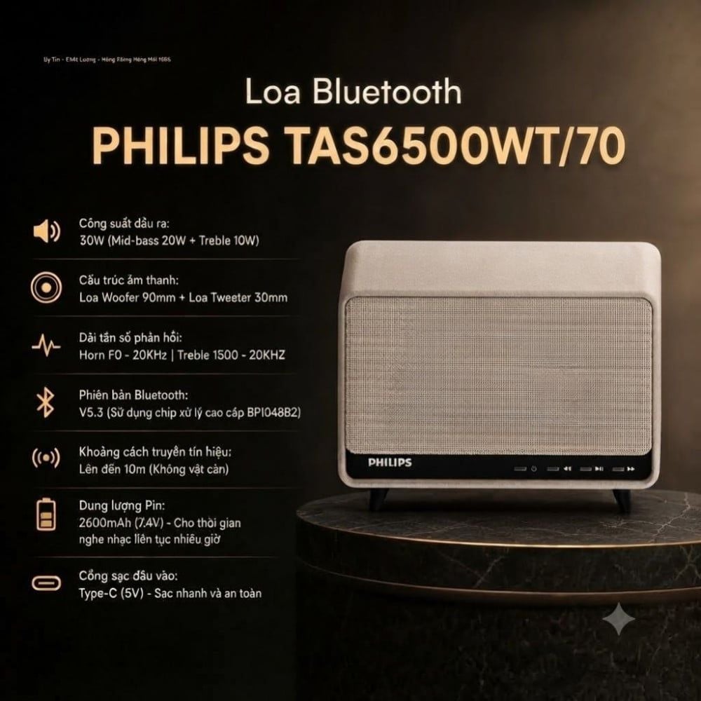 loa bluetooth philips tas6500wt 70
