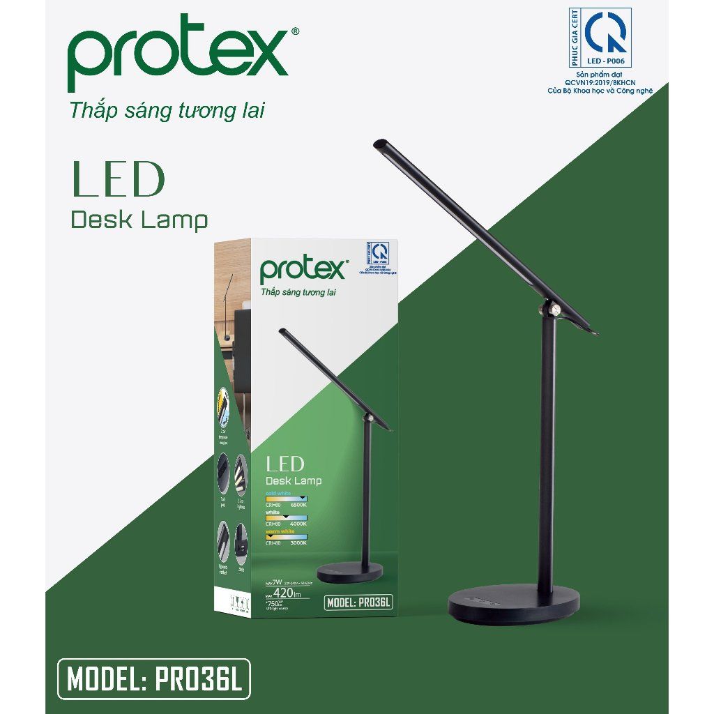 den ban led protex model pr036l cao cap chong can thi da chuc nang