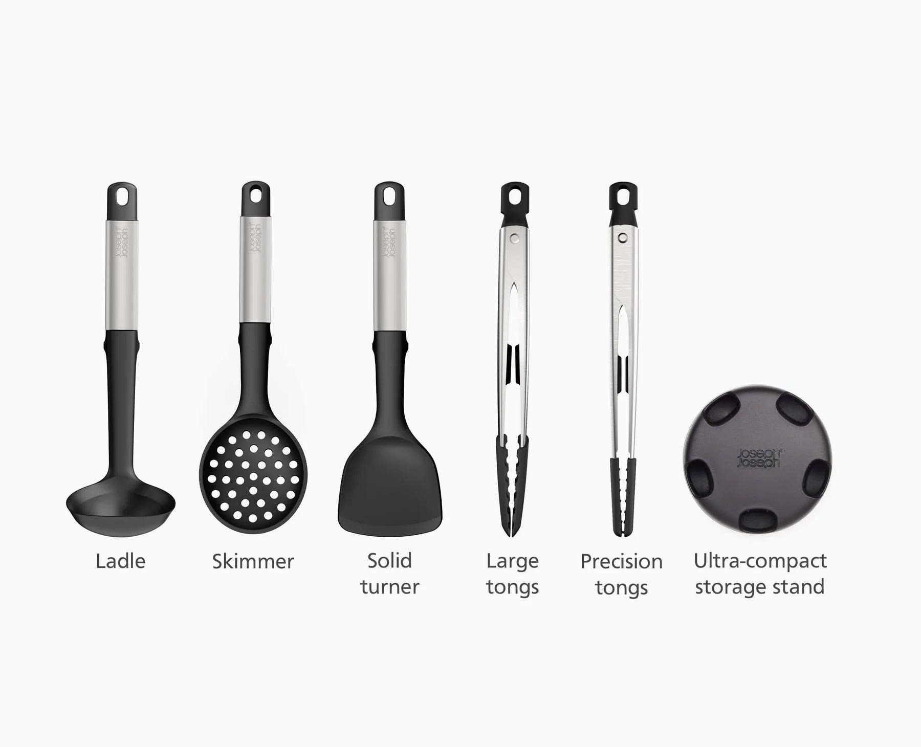 bo dung cu nau an 5 mon silicone joseph joseph 10568 elevate fusion steel