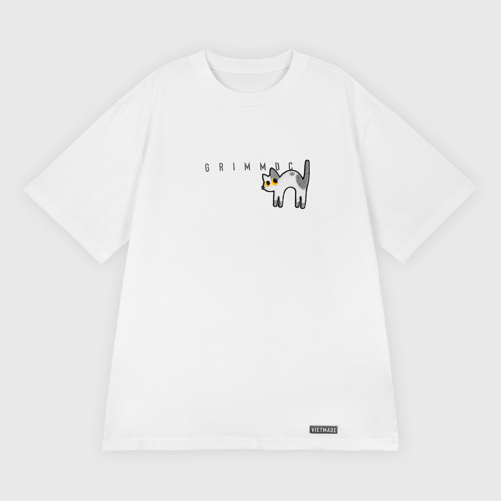Áo thun Grimm DC meo meo // trắng